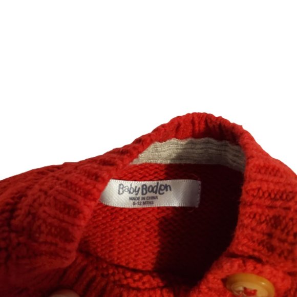 Baby Boden Red Reindeer Sweater Size 6-12m Holiday Christmas Boys - Picture 4 of 4